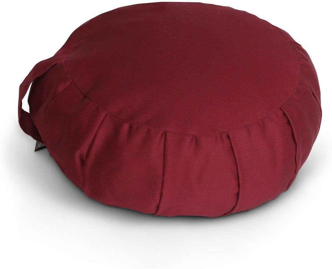 Zafu Meditation Cushion Set, Buckwheat - Set of 2 (Burgundy)