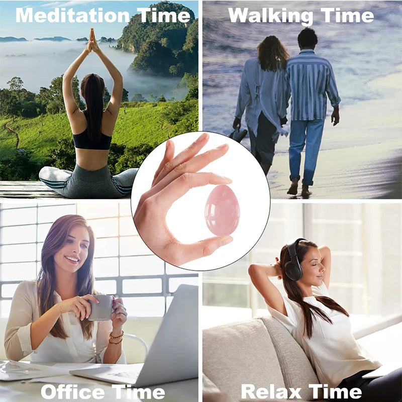 Natural Rose Quartz Yoni Egg Kegel Exercise Obsidian Jade Egg Vaginal Tightening Massage Crystal Balls for Women Health Care