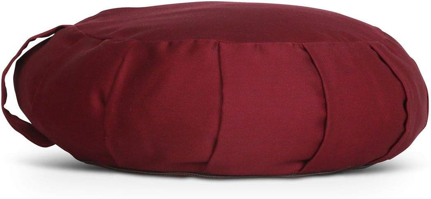 Zafu Meditation Cushion Set, Buckwheat - Set of 2 (Burgundy)