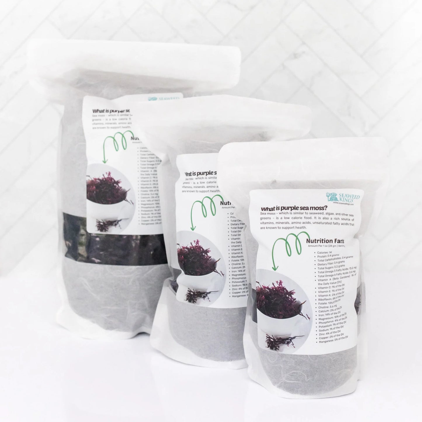 Purple Irish Sea Moss 100% Wildcrafted & Natural Chondrus Crispus - Organic Raw | Best Sea Moss for Gel & Smoothies | Vegan Diet, Clean & Sun Dried by No GMO - 1, 2 and 5 Lbs