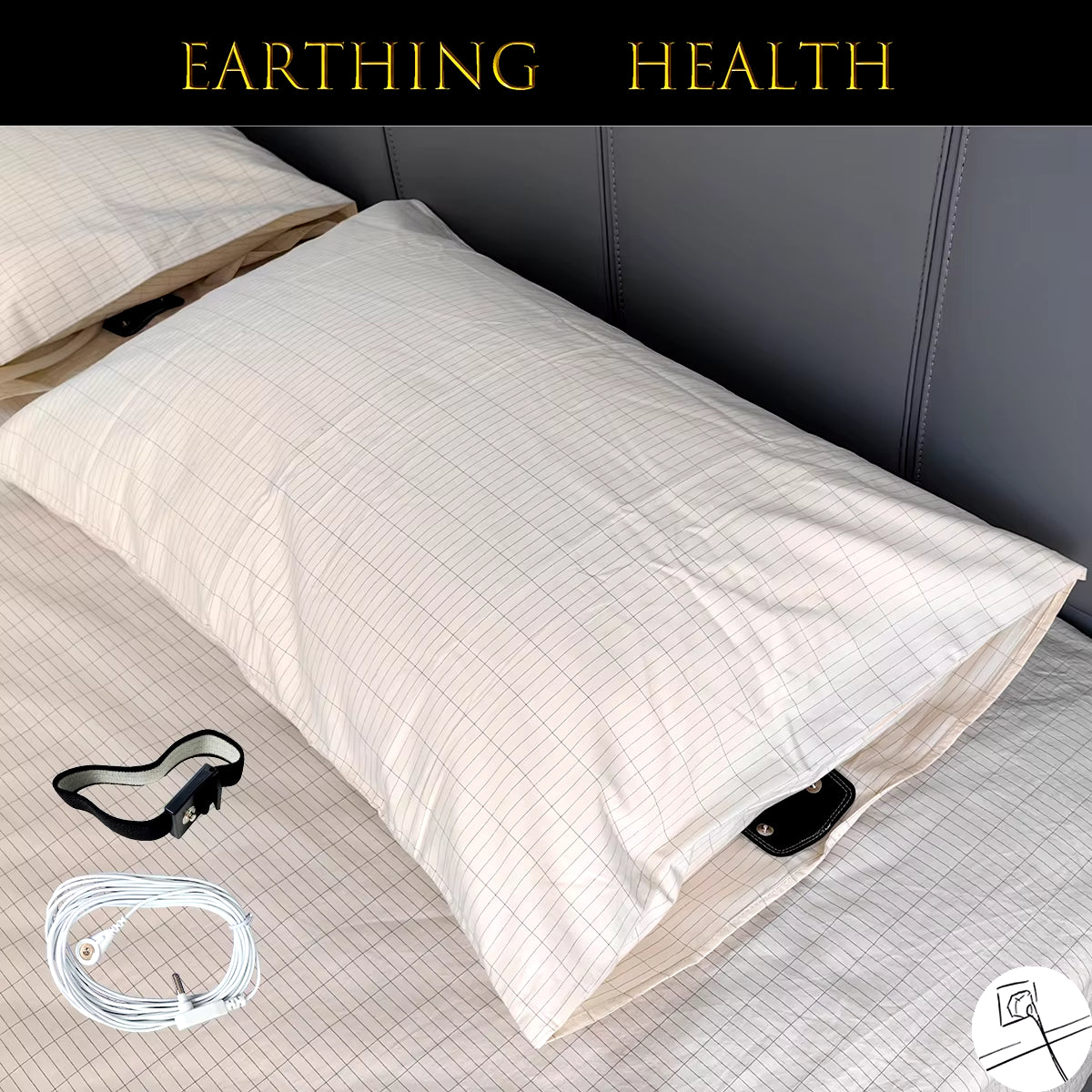 51X92Cm King Size Earthing Pillowcase Anti-Static Kits Silver Fiber Grounding Health Pillowslip EMF Protection for Better Sleep