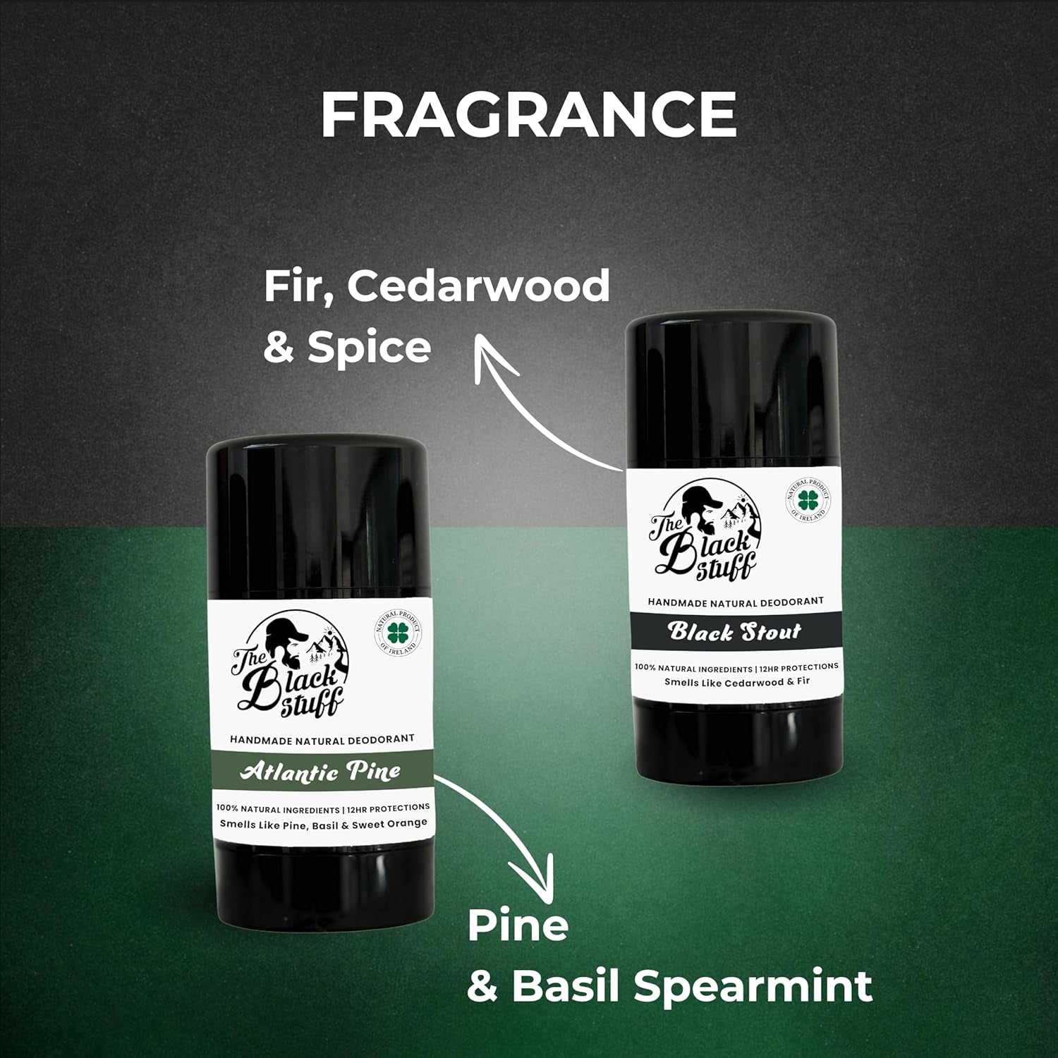 Mens Deodorants - Pine and Black Stout Mens Natural Deodorants for Odor Protection