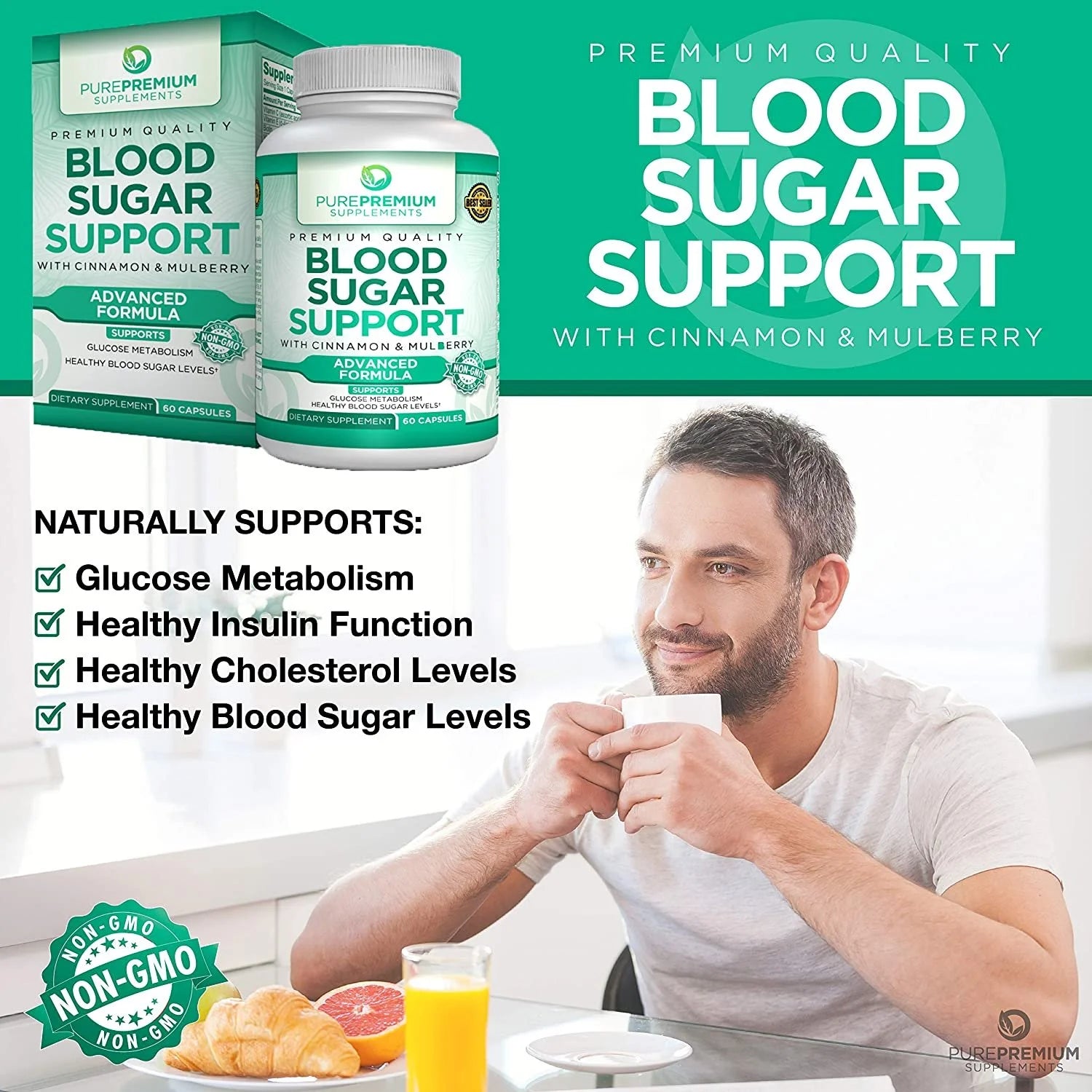 Blood Sugar Support by  Advanced Formula 60 Capsules