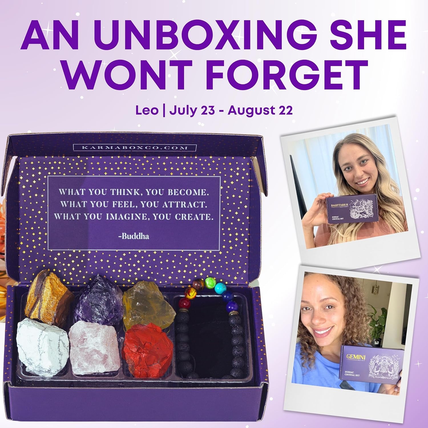 Leo Gifts for Women - Leo Crystal Healing Stone Gift Set - 12 Zodiac Signs - Zodiac Gifts - Astrology Gifts for Women - Horoscope Gifts - Birthday Gifts for Women