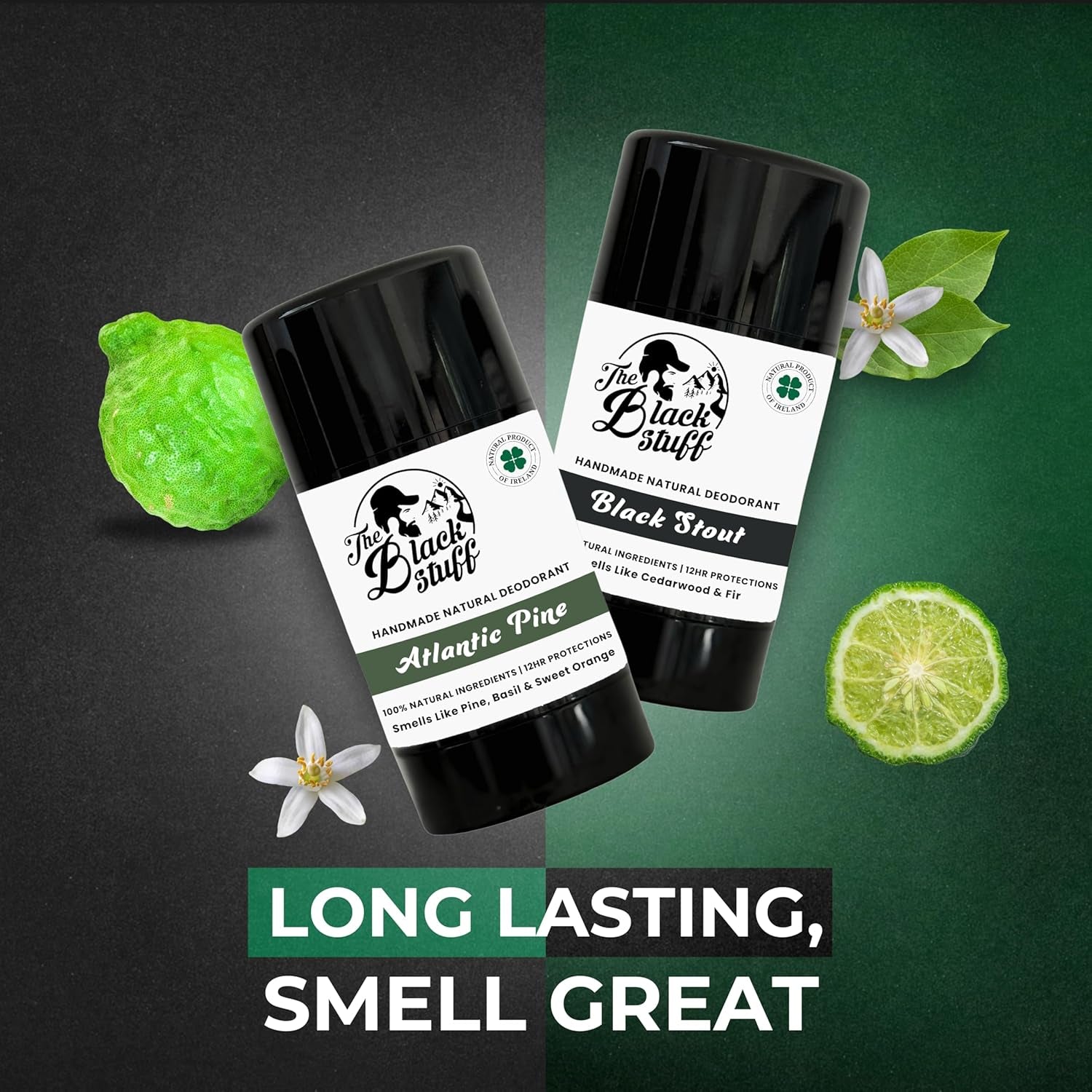 Mens Deodorants - Pine and Black Stout Mens Natural Deodorants for Odor Protection