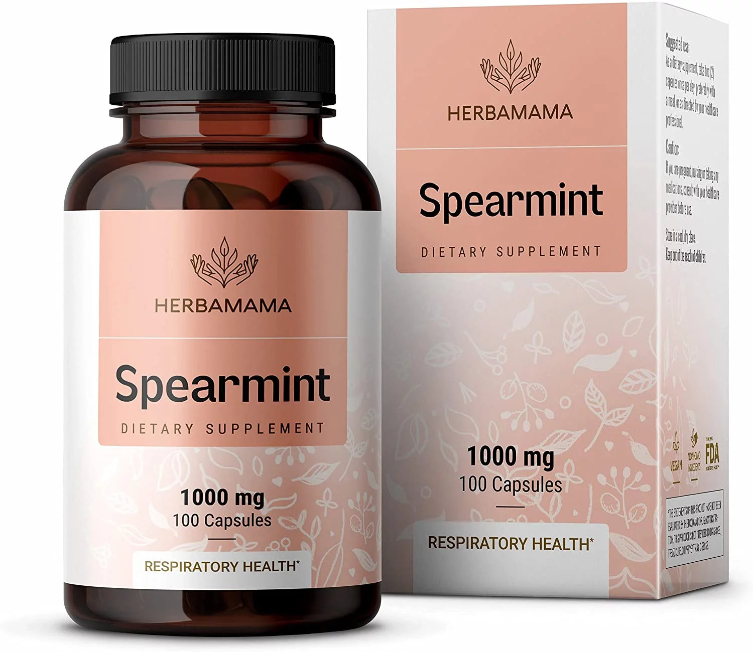 Spearmint Leaf - Organic Support for Respiratory & Digestive Health, 100 Caps