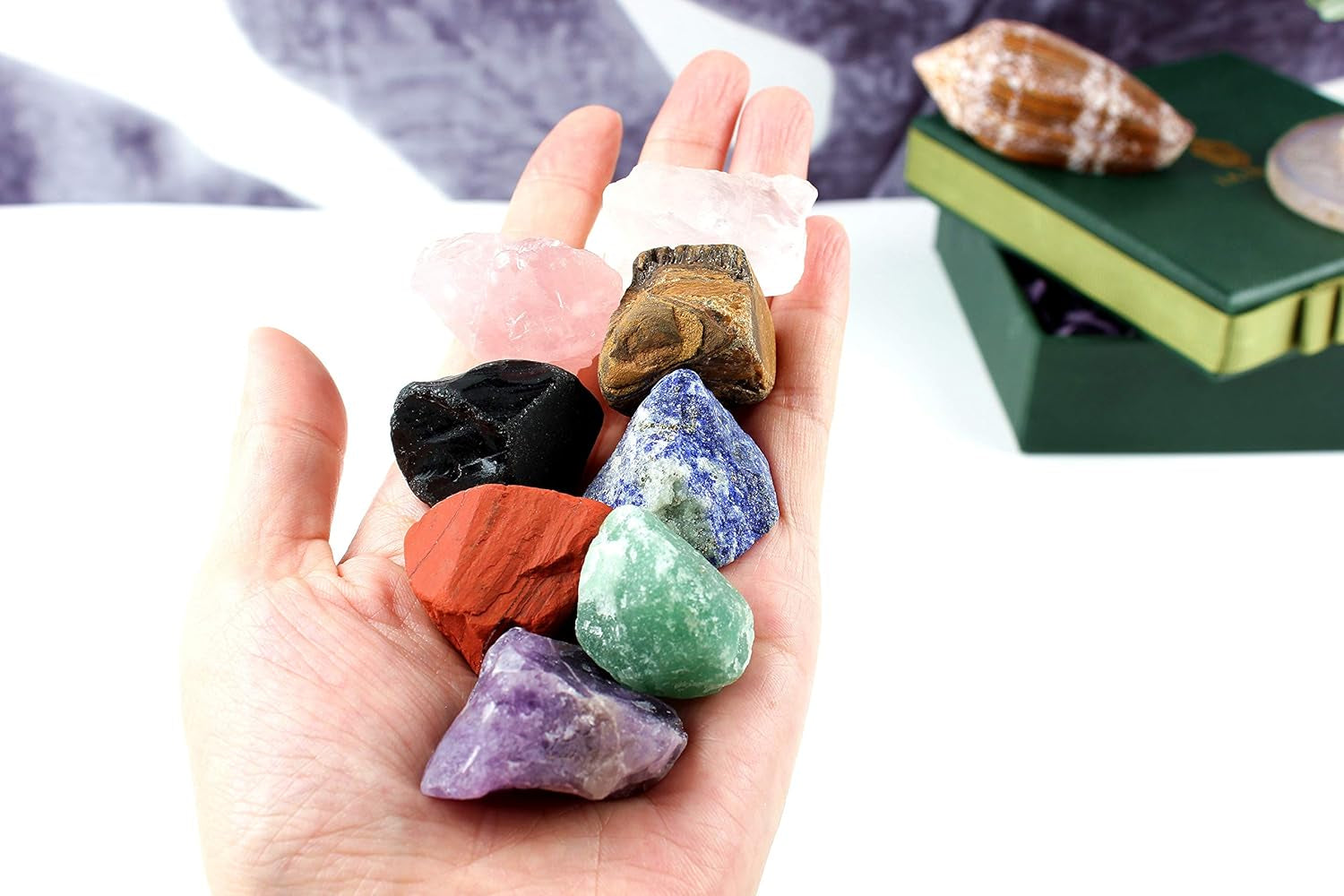 Iaibici Premium Grade Crystals Healing Chakra Stones, Tumbled Chakra Gemstones for Reiki Healing,Meditation,Energy Crystal Healing