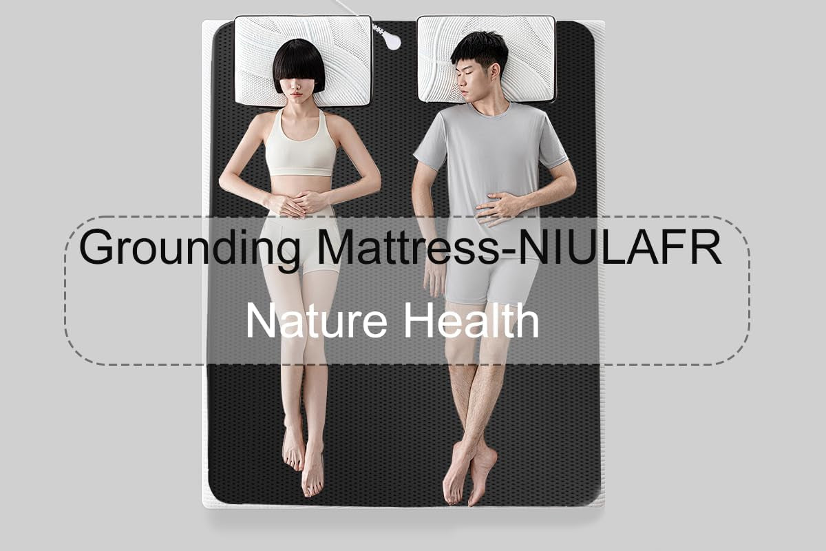 Grounding Mat for Bed,Grounding Pad for Sleep, Improve Sleep, Pain and Stress Relief, Anti-Slip PU Leather Grounding Healthy Therapy Mattress at Home, Office, Work with Grounding Cord(54X78 Inch)