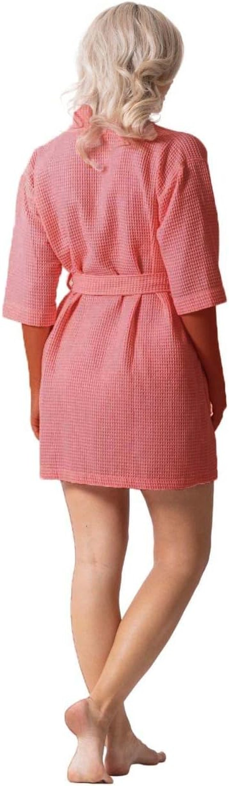Lightweight Waffle Knit Bath, Spa & Bridesmaids Kimono Short Robes for Women - Quick Dry & Soft