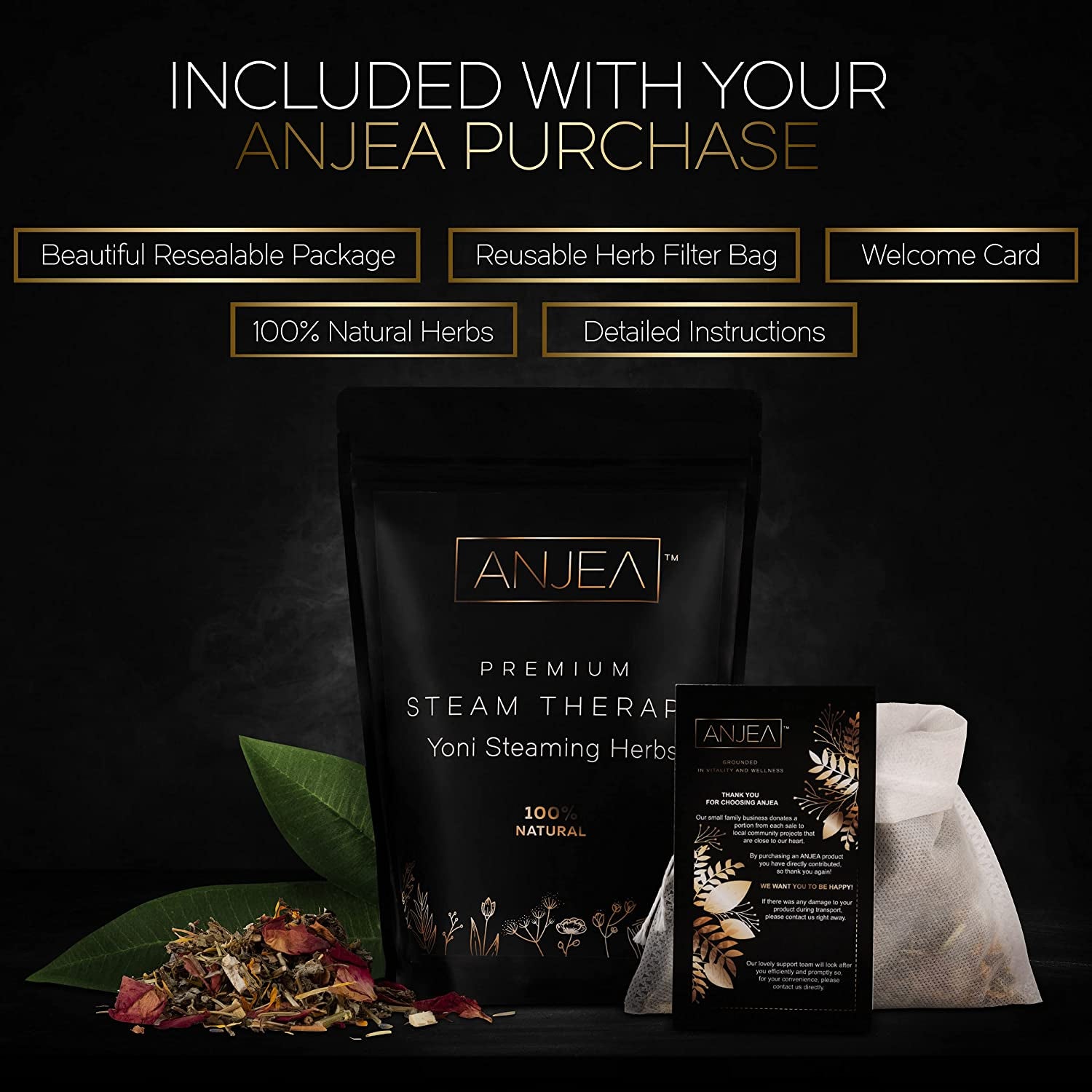 Yoni Steaming Herbs 4 Oz (4-8 Steams), Vsteam Herbs for Cleansing and Tightening, Natural V Steam Herbs for V Steam Seat Kit, Herbal Sitz Bath Soak, Feminine Wash, Filter Bags Included