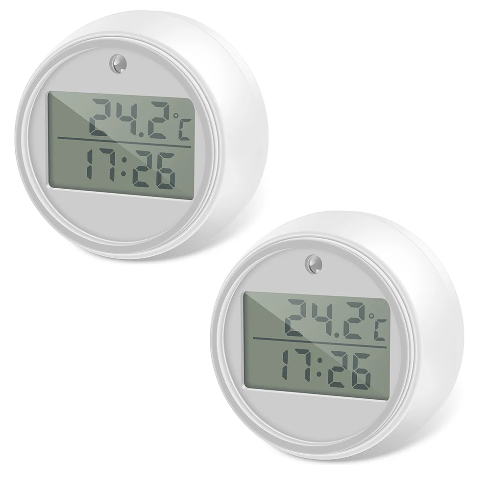 1/2Pcs 2 in 1 Floating Ice Bath Thermometer IP66 Waterproof Digital Cold Plunge Thermometer with Clear Display Flashing Light