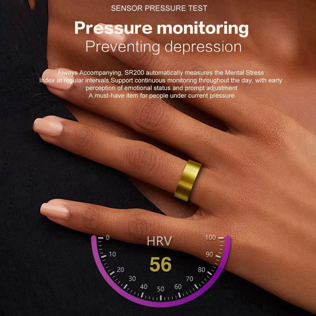 Intelligent Ring Fitness Tracker Blood Pressure Oxygen Ring Waterproof Wireless Pedometer Ring Heart Rate Monitoring Ring