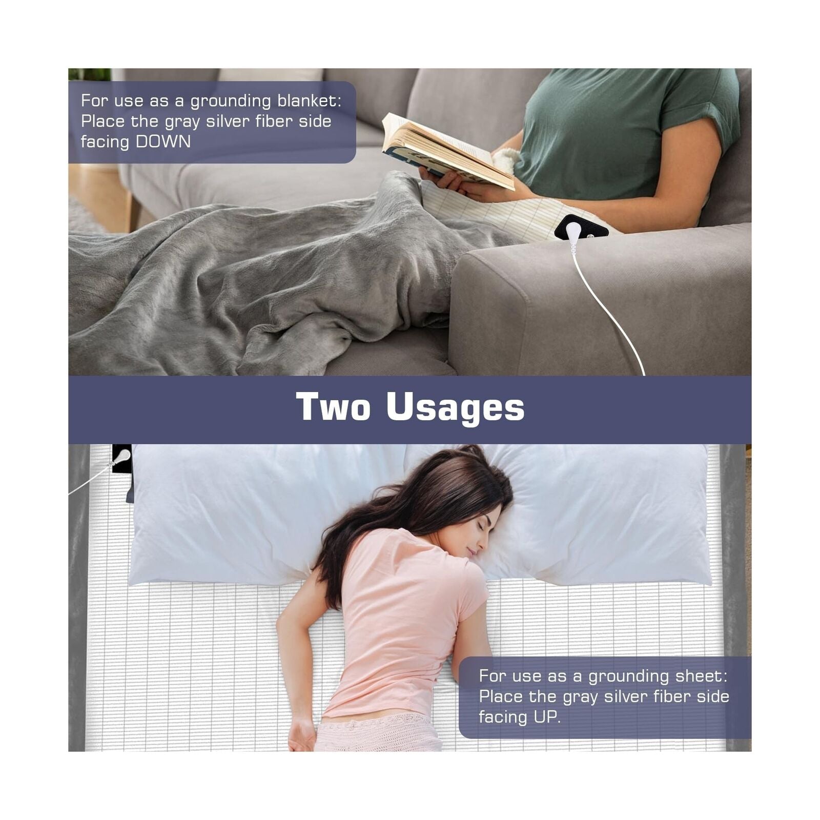 CISSIYOG Grounding Blanket 60X82 Inch, Grounding Throw for Bed Grounding Shee...