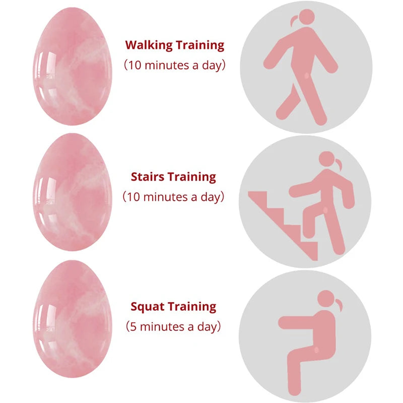 Natural Rose Quartz Yoni Egg Kegel Exercise Obsidian Jade Egg Vaginal Tightening Massage Crystal Balls for Women Health Care