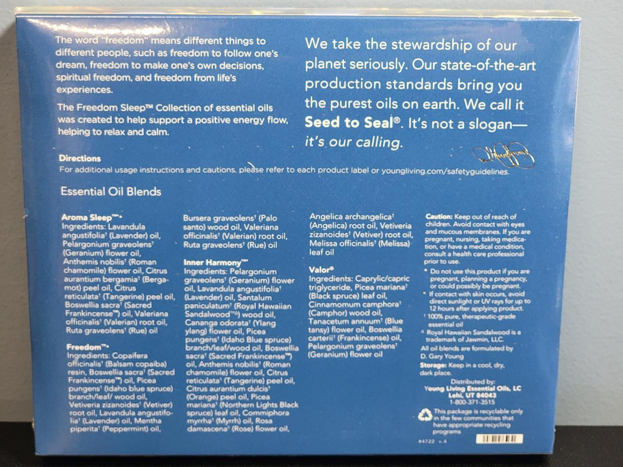 Young Living Freedom Sleep Set - 4 Essential Oil Blends Kit - New / Sealed!