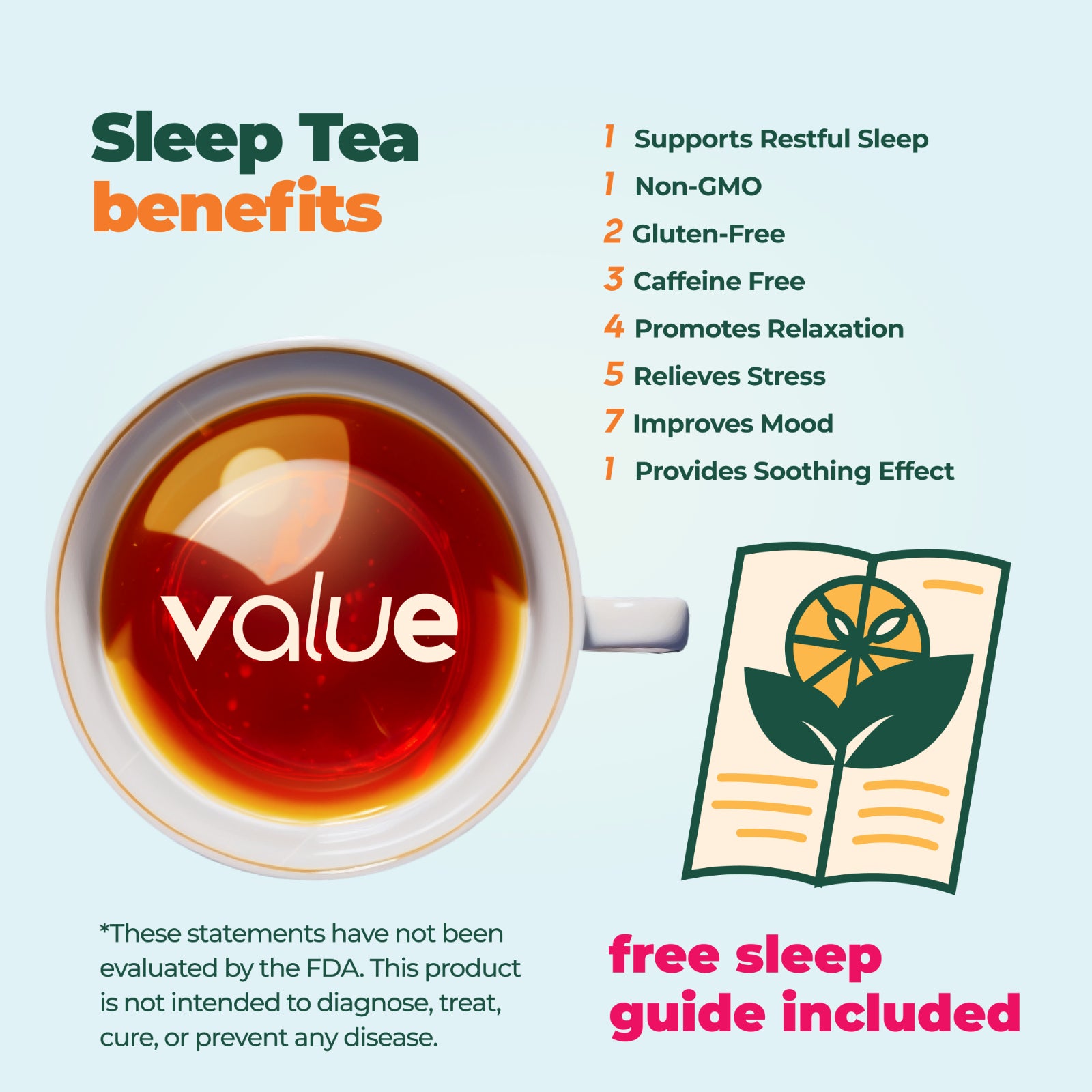 Bedtime Tea - Sleep Tea Bags, 100% Natural Herbal Tea, 60 Bags, USA Seller