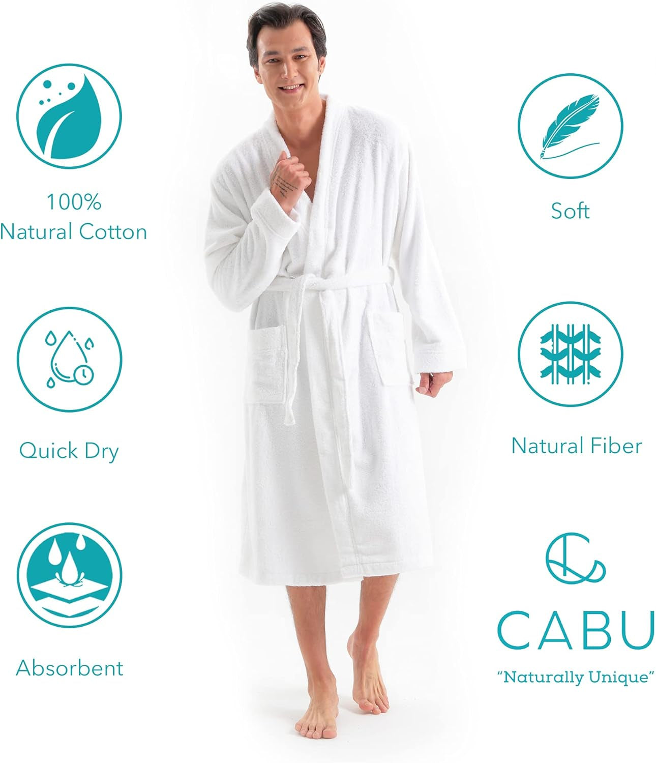 Terry Cloth Robes for Men 100% Natural Turkish Cotton Bathrobe for Men - Luxury Mens Robes in a Great Box