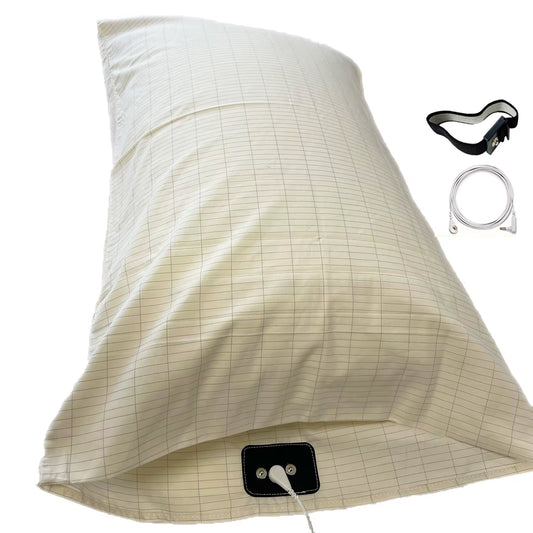 51X92Cm King Size Earthing Pillowcase Anti-Static Kits Silver Fiber Grounding Health Pillowslip EMF Protection for Better Sleep