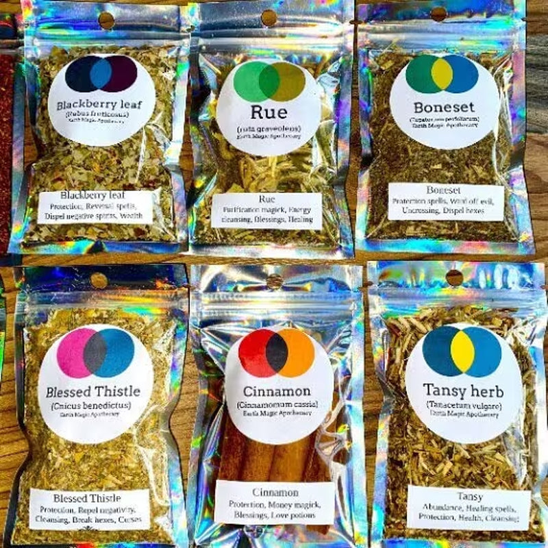 1/2Oz Apothecary Bulk Herb Bags a - Z Organic Herbs Pesticide & Additive Free