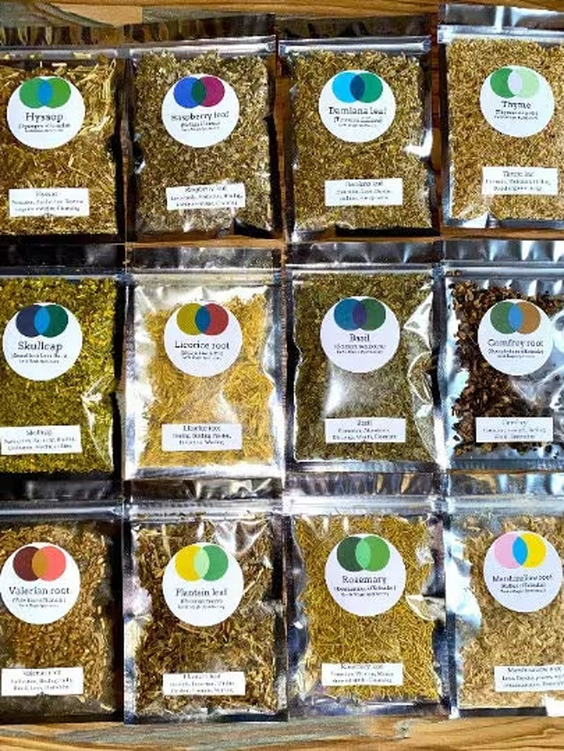 1/2Oz Apothecary Bulk Herb Bags a - Z Organic Herbs Pesticide & Additive Free