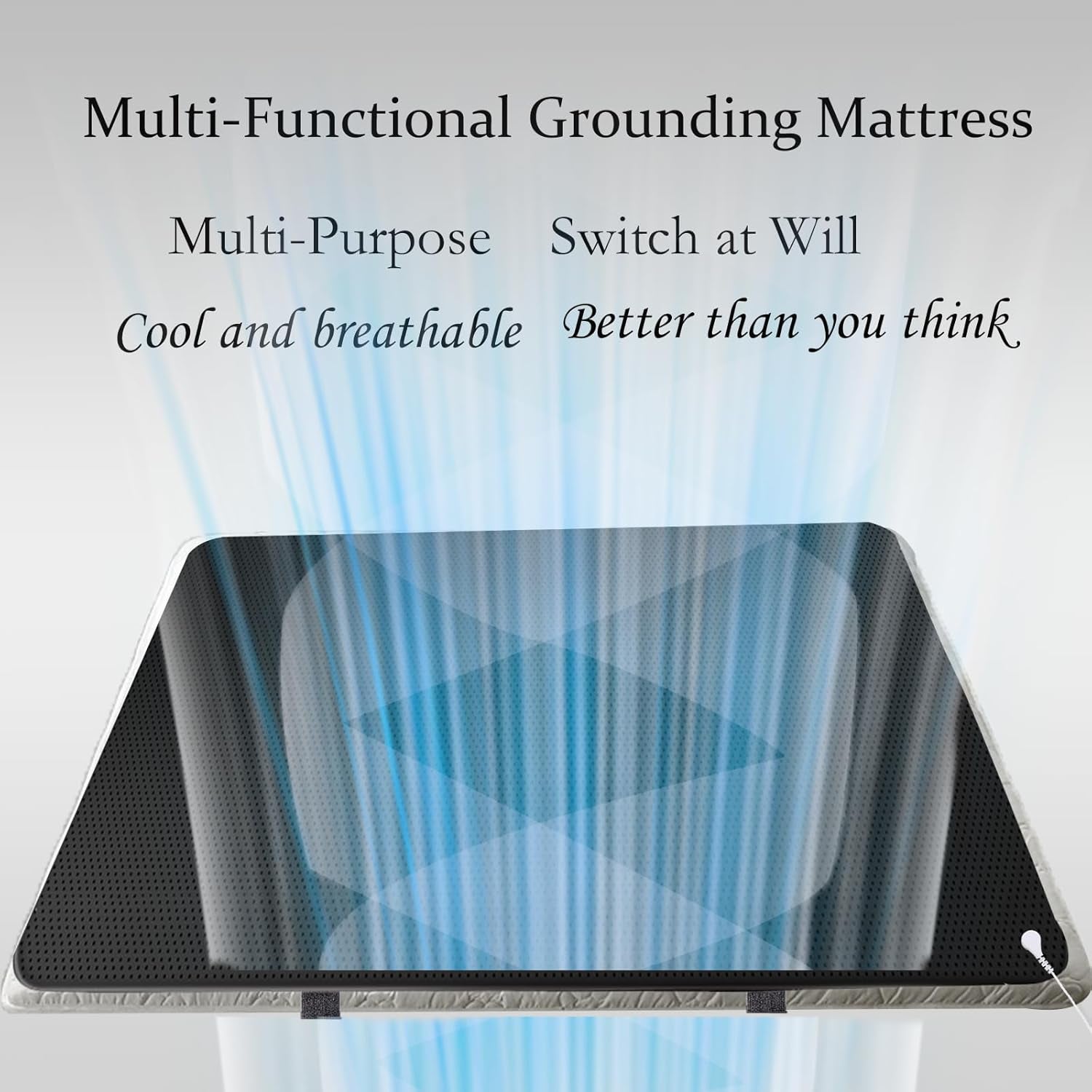 Grounding Mat for Bed,Grounding Pad for Sleep, Improve Sleep, Pain and Stress Relief, Anti-Slip PU Leather Grounding Healthy Therapy Mattress at Home, Office, Work with Grounding Cord(54X78 Inch)