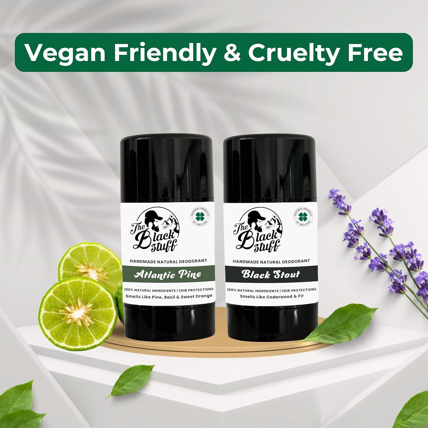 Mens Deodorants - Pine and Black Stout Mens Natural Deodorants for Odor Protection