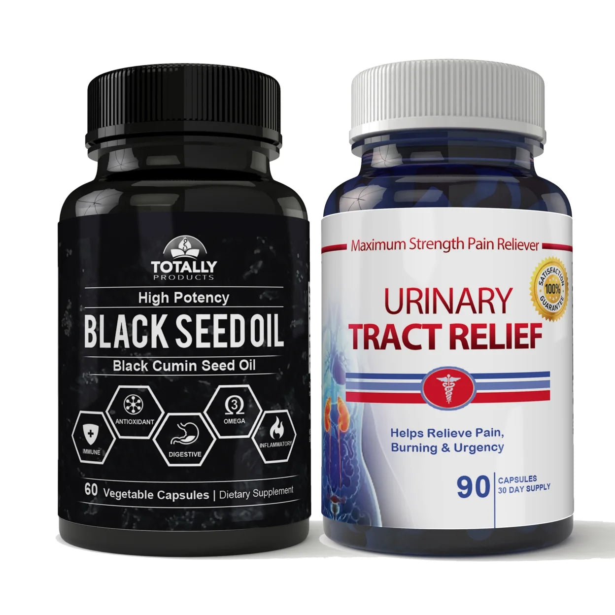 Black Seed Oil Urinary Tract Relief Combo Pack Herbal Capsules 2 Sets