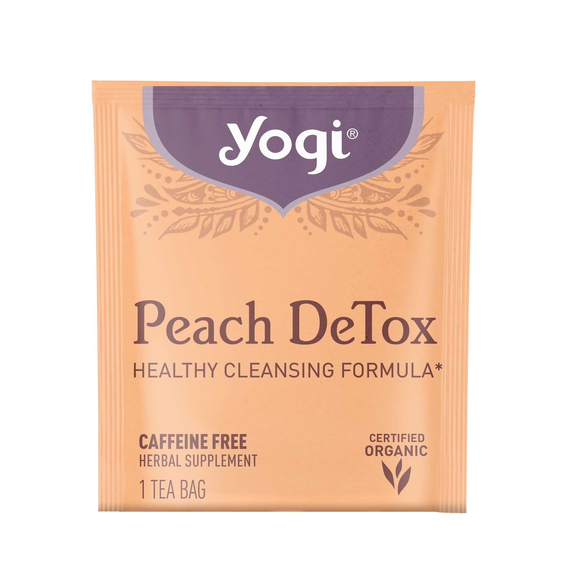 Tea Peach Detox, Caffeine-Free Organic Herbal Tea Bags, 16 Count