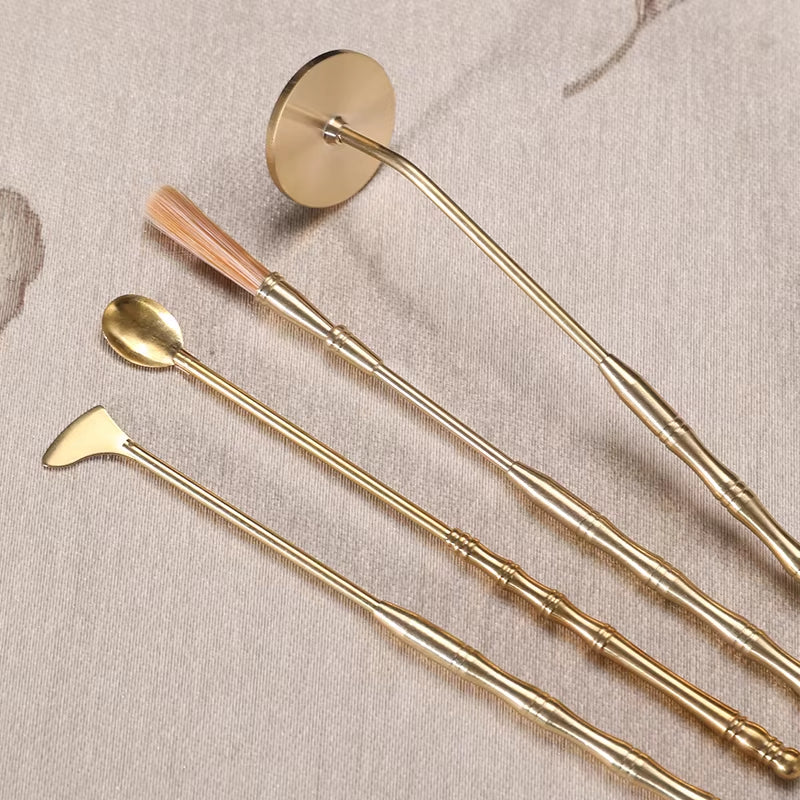 Brass Incense Burner Tools Incense Spoon Incense Spatula Incense Mold Tools Incense Powder Yoga Meditation Incense