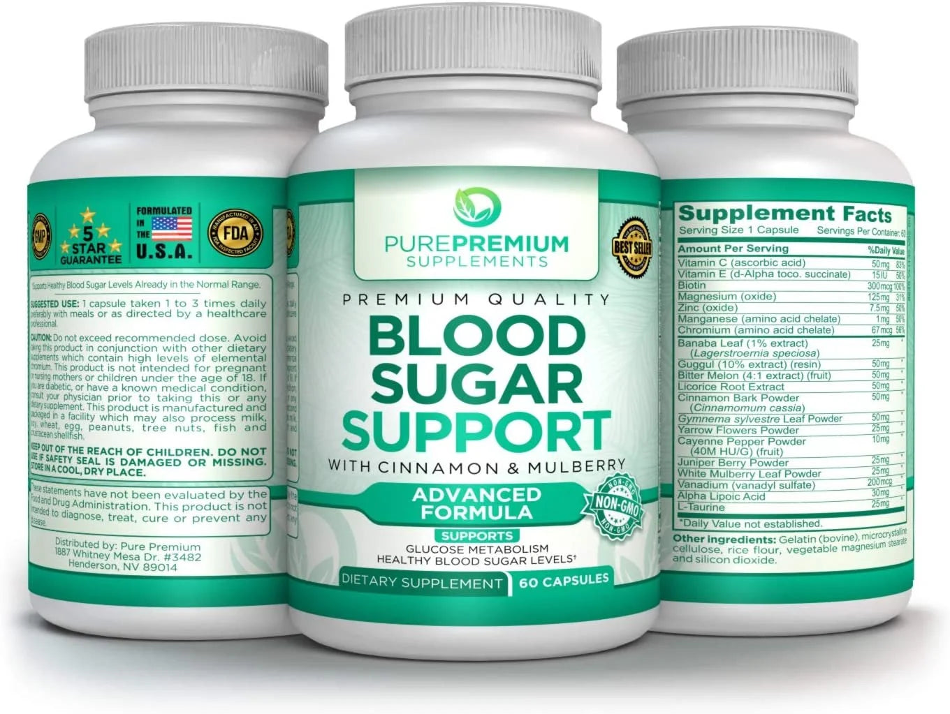 Blood Sugar Support by  Advanced Formula 60 Capsules