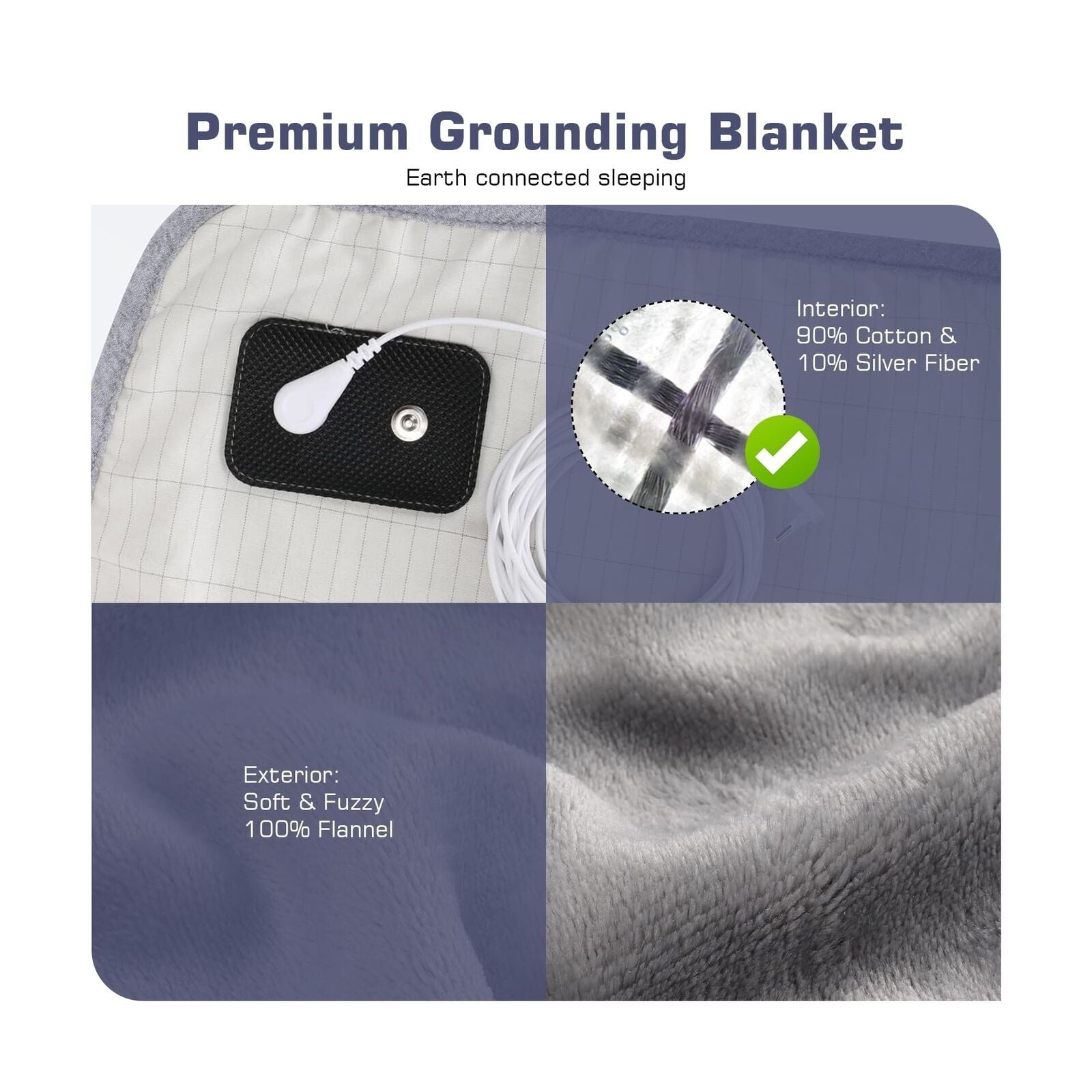 CISSIYOG Grounding Blanket 60X82 Inch, Grounding Throw for Bed Grounding Shee...