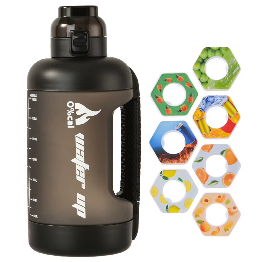 2000Ml Air Flavored Water Bottle with Flavour Pod & Handle Scent up Water Kettle Scent Water Tumblers for Outdoor Camping Travel