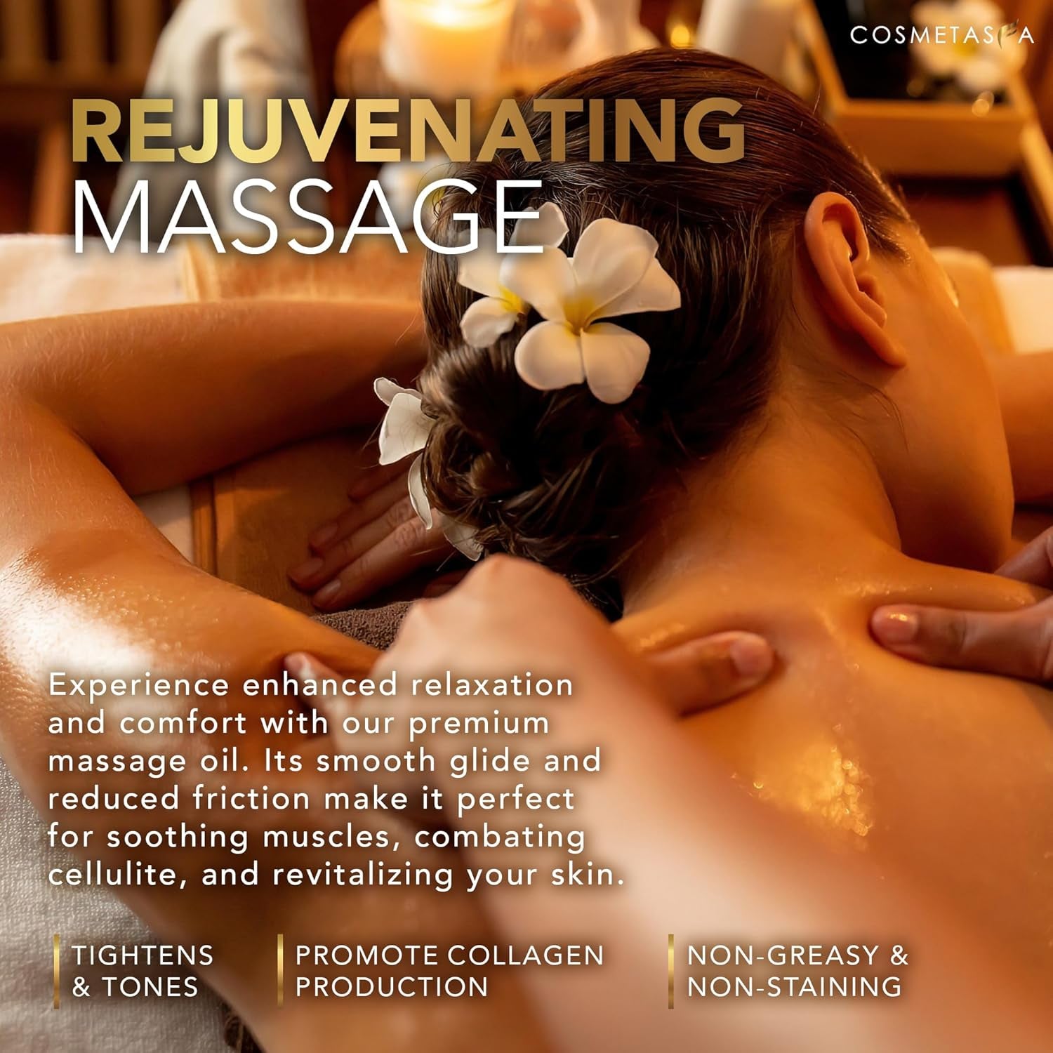 Large Cellulite Massage Oil with Collagen & Stem Cells- 100% Natural Cellulite Oil, Highly Absorbable, Deeply Penetrates the Skin- Firms, Tones, Tightens & Moisturizes Skin by  (16.9 Oz)