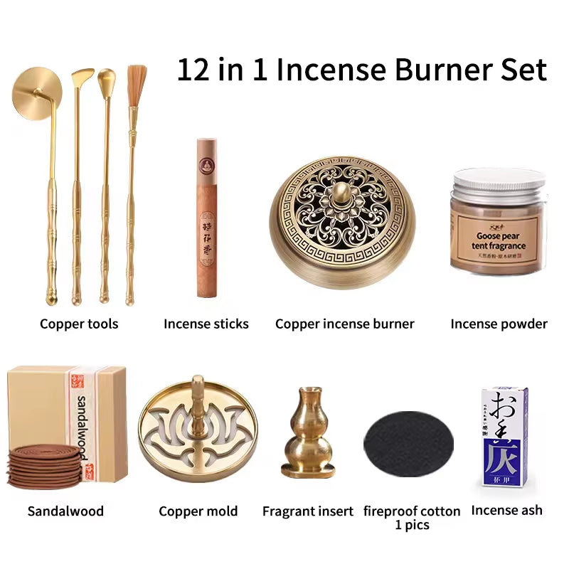 Brass Incense Burner Tools Incense Spoon Incense Spatula Incense Mold Tools Incense Powder Yoga Meditation Incense