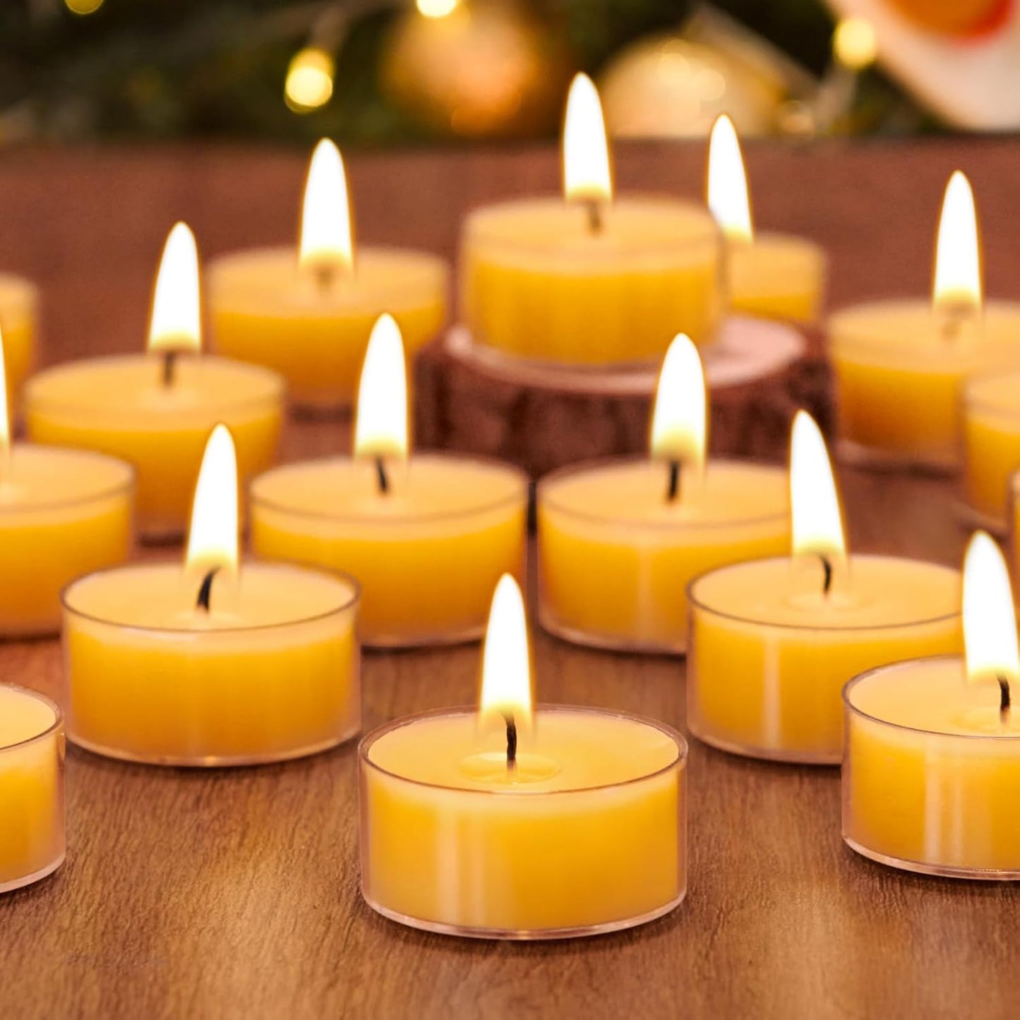 20Pcs Pure Beeswax Tealight Candles, Long Burning Natural Beeswax, Smokeless, 4