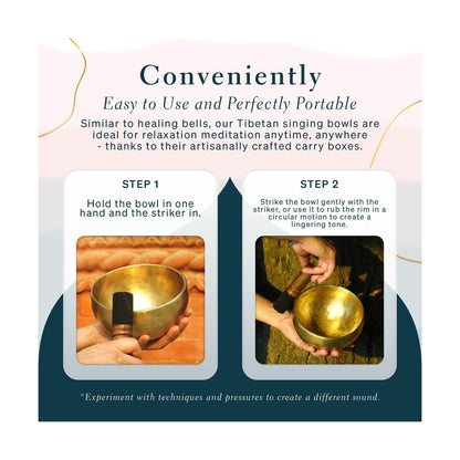 Tibetan Singing Bowl, Handcrafted Singing Bowl for Meditation, Prayer & Holis...