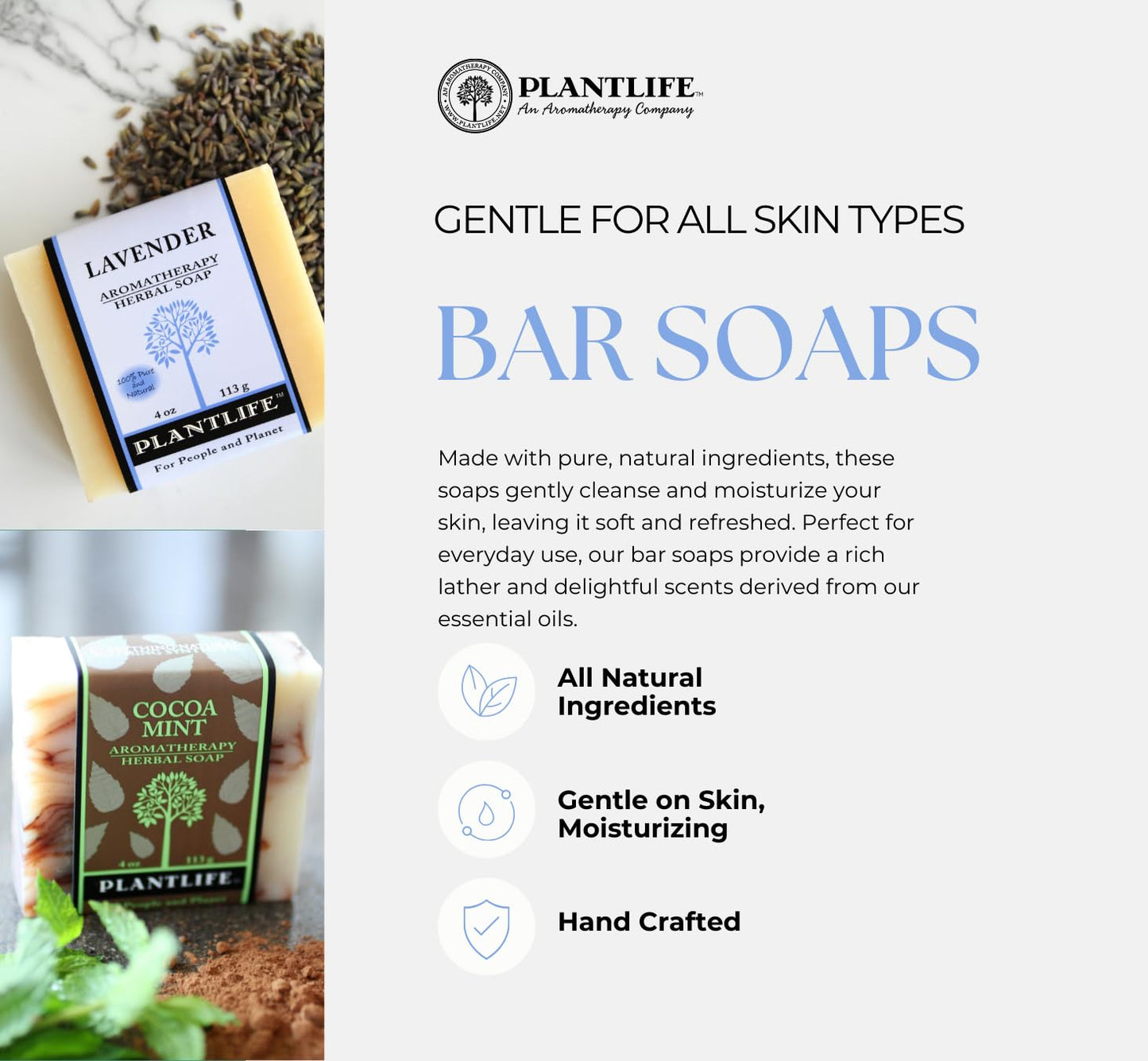 Top 6 Herbal Bar Soaps - Moisturizing and Soothing Soap for Your Skin - Hand Crafted Using Plant-Based Ingredients - Made in California 4Oz Bar