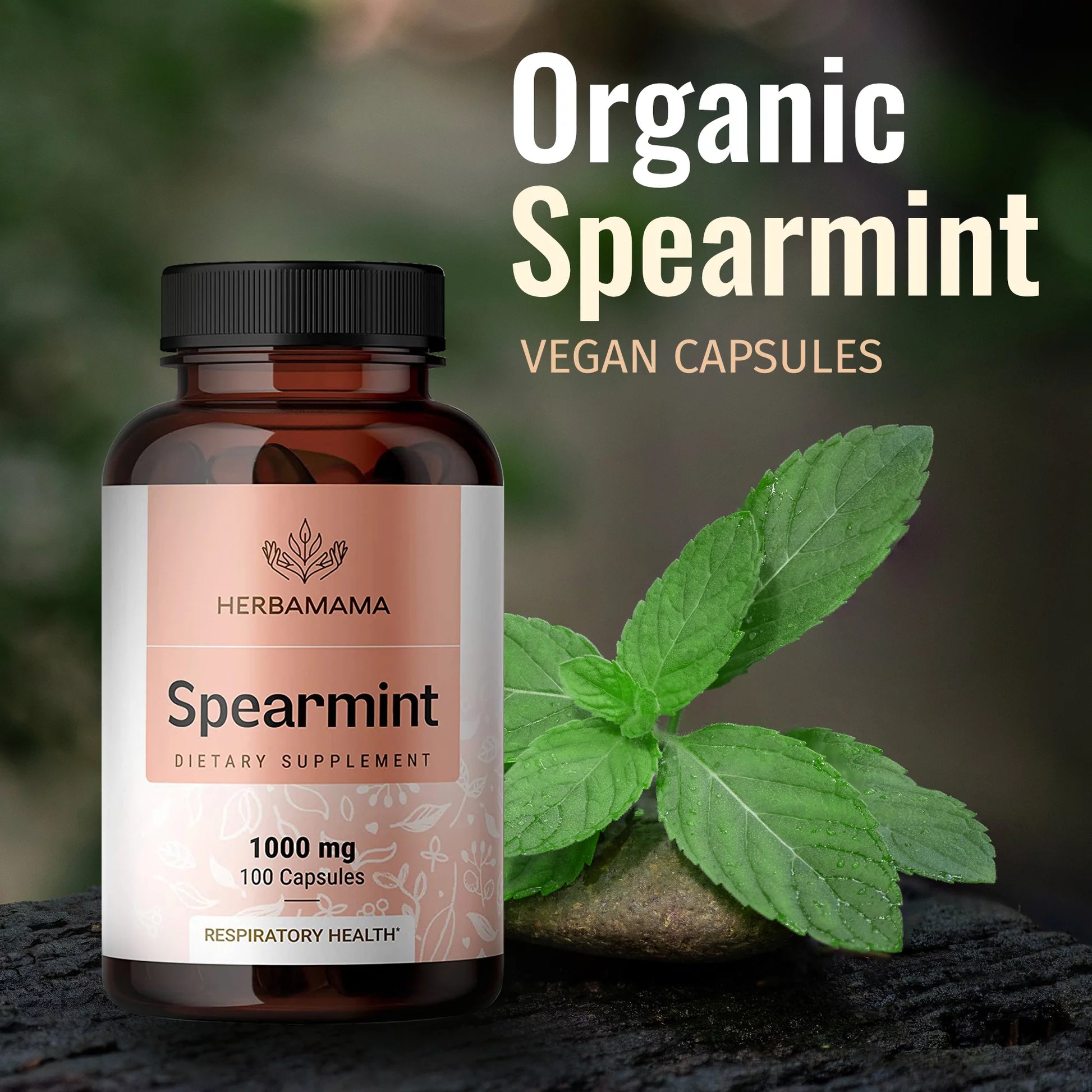 Spearmint Leaf - Organic Support for Respiratory & Digestive Health, 100 Caps