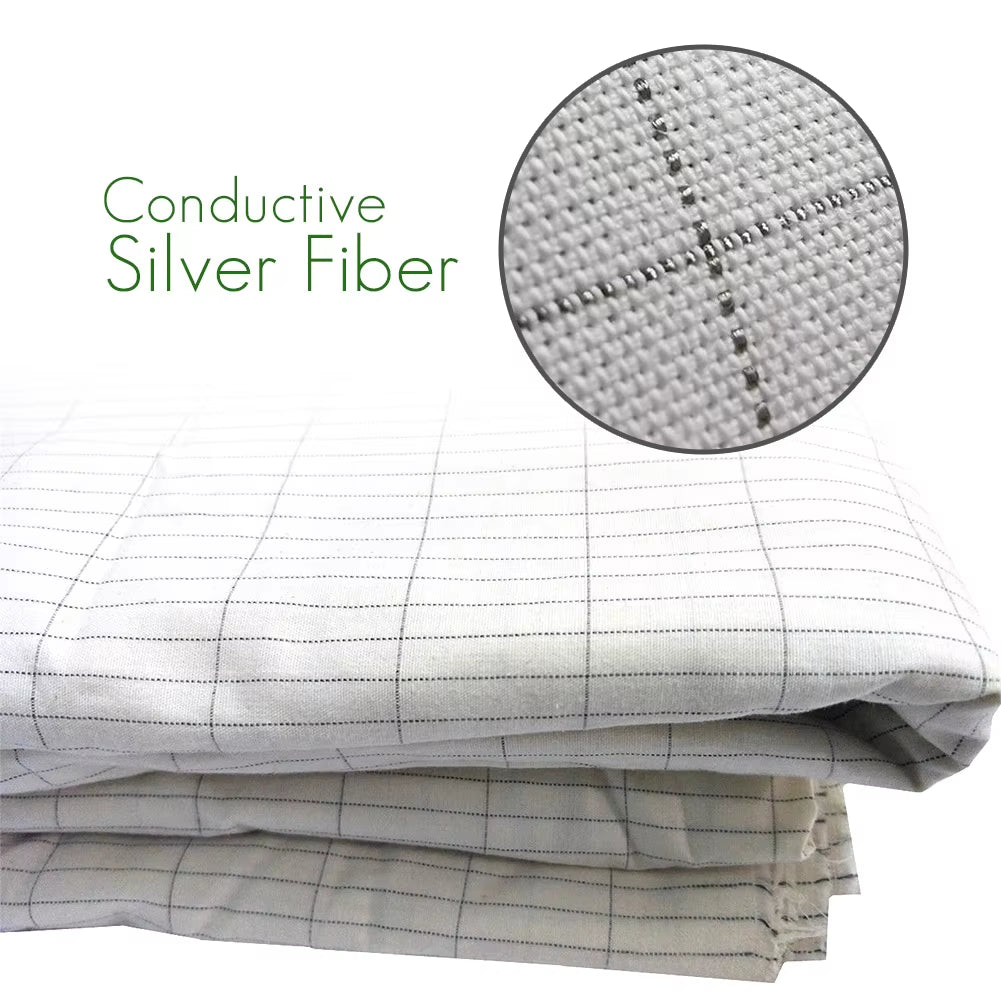 51X92Cm King Size Earthing Pillowcase Anti-Static Kits Silver Fiber Grounding Health Pillowslip EMF Protection for Better Sleep