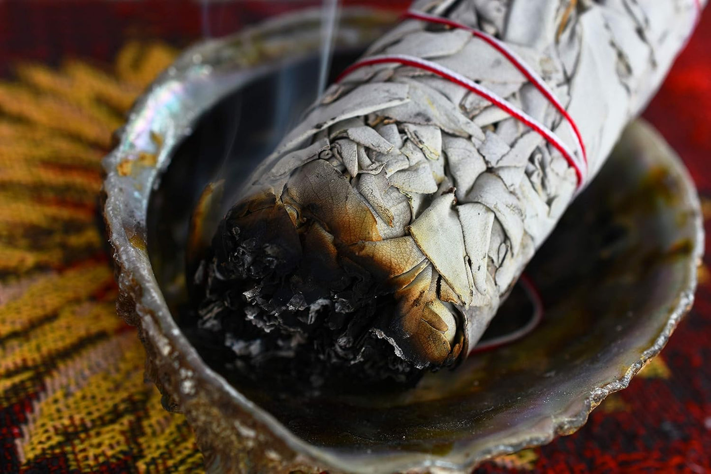 New Smudge Kit with Sage, Turkey and Peacock Feather, Unique Homecrafted Energy Cleansing Clearing Spiritual Practice House Smudging - Detailed Instructions for Beginners (Green)