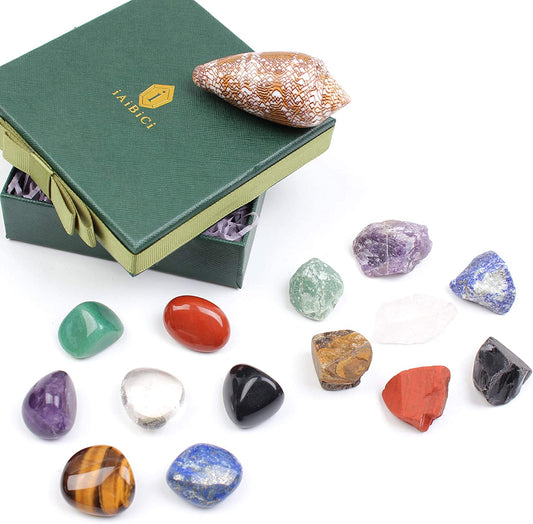 Iaibici Crystals Healing Set - Chakra Stones for Reiki Healing,Meditation,Energy Crystal Healing