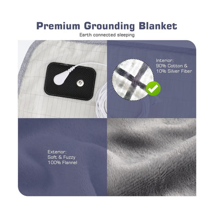 CISSIYOG Grounding Blanket 60X82 Inch, Grounding Throw for Bed Grounding Shee...