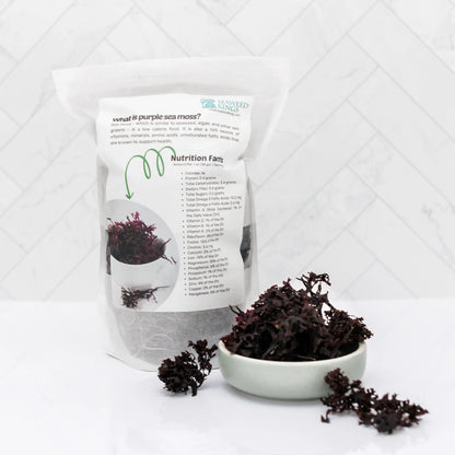 Purple Irish Sea Moss 100% Wildcrafted & Natural Chondrus Crispus - Organic Raw | Best Sea Moss for Gel & Smoothies | Vegan Diet, Clean & Sun Dried by  No GMO - 1, 2 and 5 Lbs